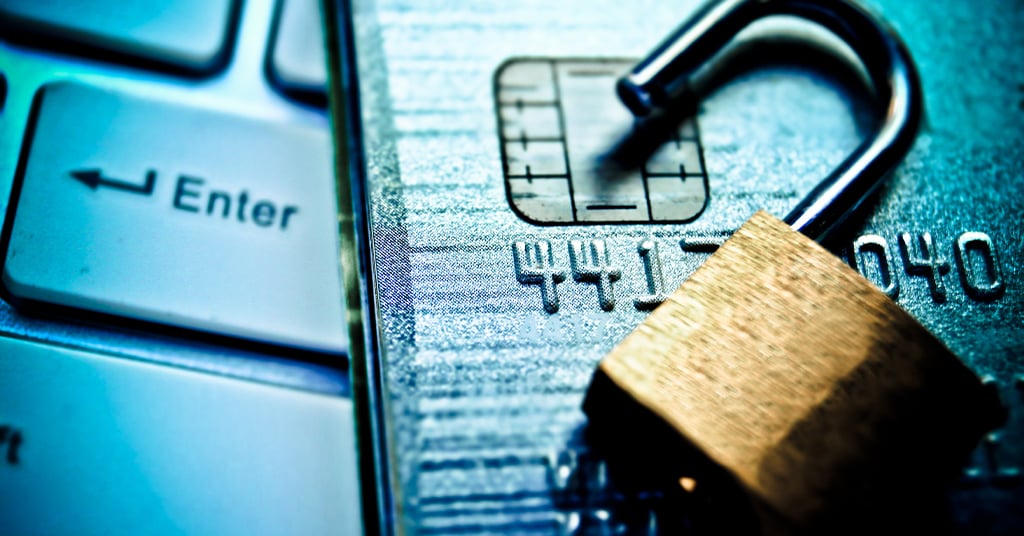 Keyboard and a credit card with a lock