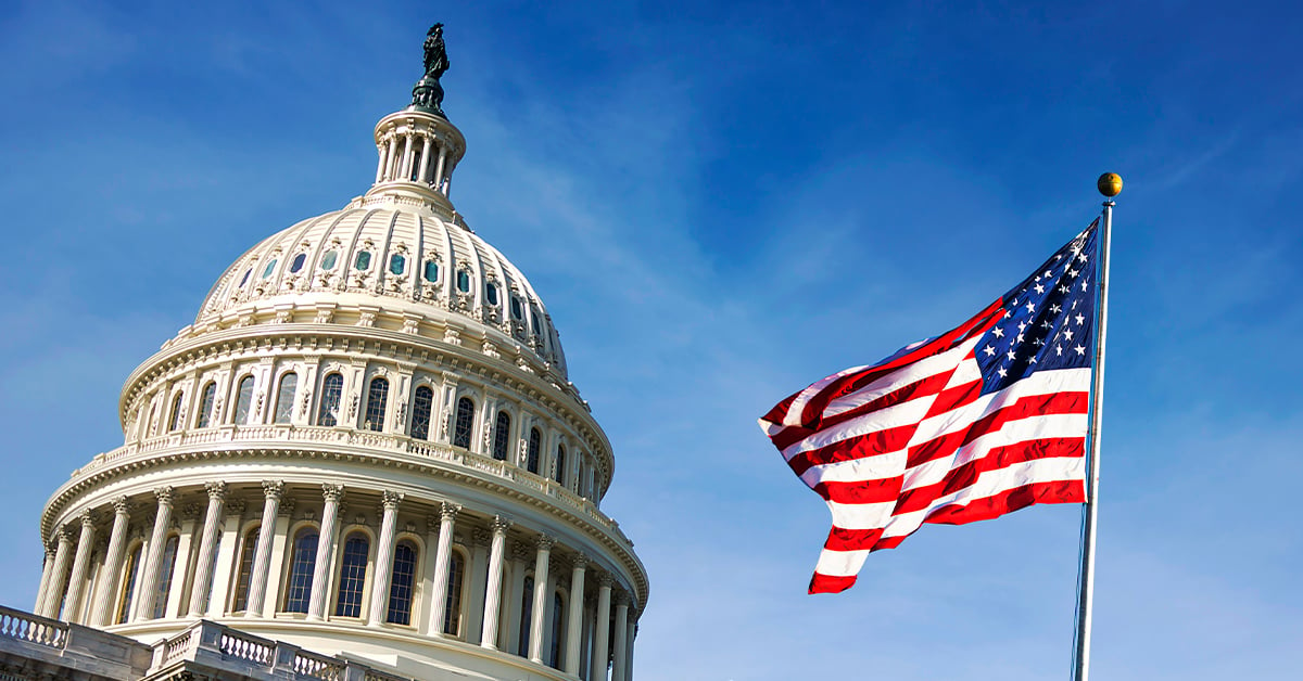 Capitol Building and a Flag