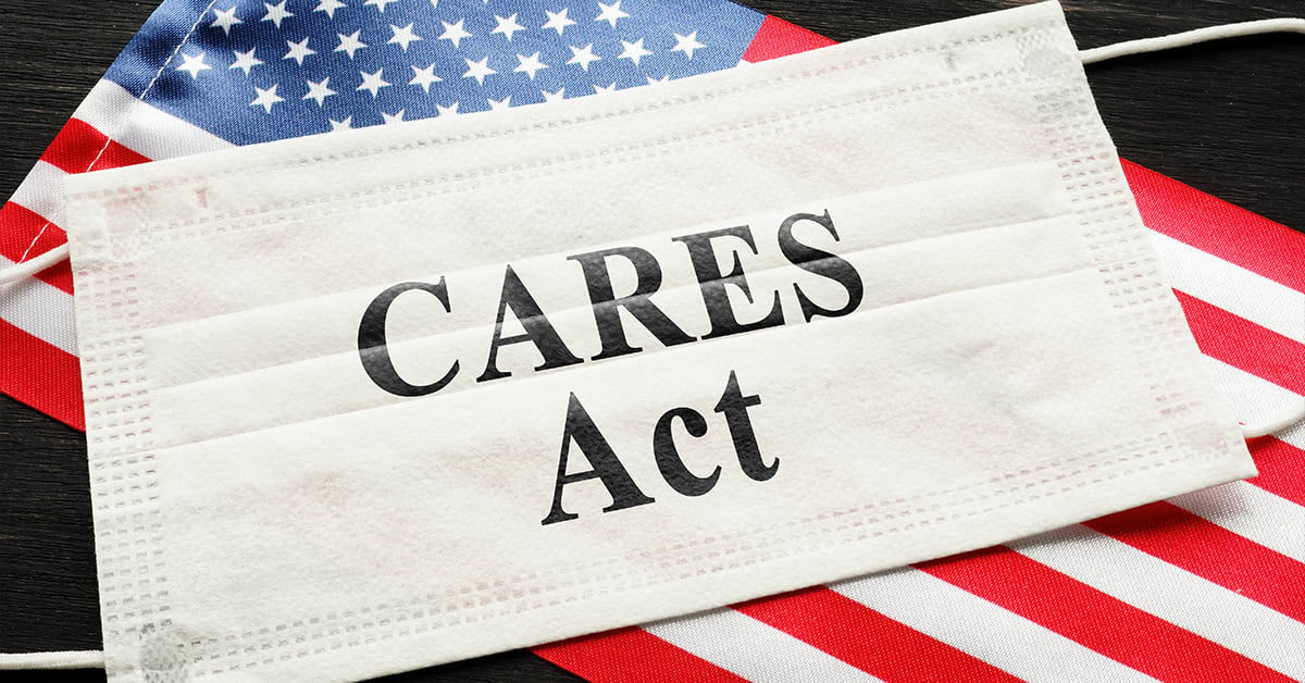 Cares Act with flag